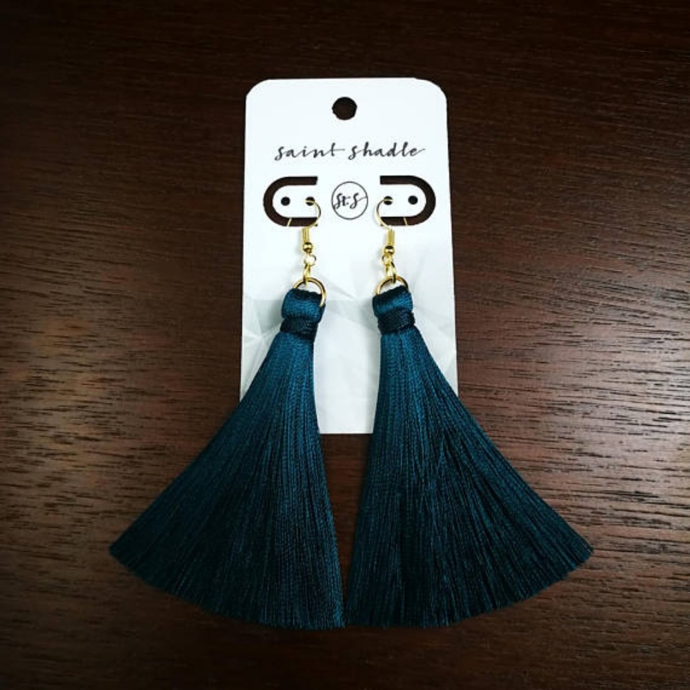 Handmade; long tassels earrings; lightweight earri